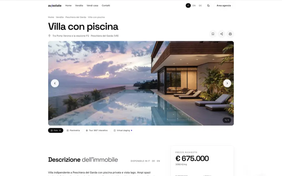 Anteprima del sito immobiliare av/estate